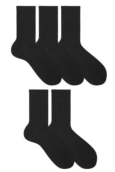 Ozzy Socks 1 чифт зимни черни мъжки чорапи за сън от агнешка вълна, меки на допир