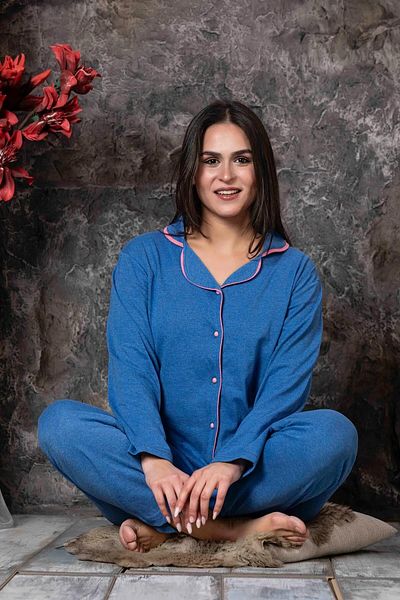 CALİA Set de pijamale cu mânecă lungă, cu nasturi în față