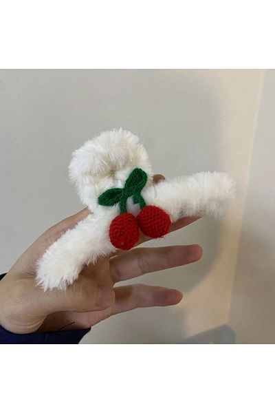 stylish aksesuar Cataramă de pluș cu detalii cireșe