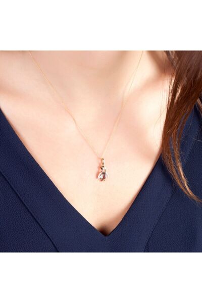 Altınbaş Kadın Pırlanta Mavi Topaz Penguen Kolye