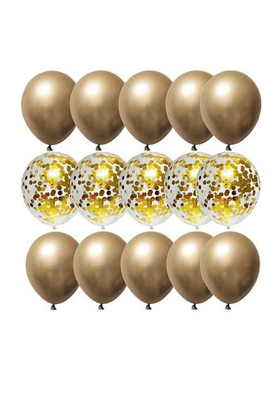 DÜVENCİ TİCARET Confetti Set Chrome Metallic Balloon Birthday Party