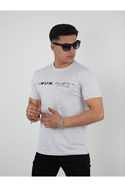 Est Estola Ανδρικό Slim Fit Μπλουζάκι με Στρογγυλή Λαιμόκοψη από Λυ크ρά και Ελαστικό Ύφασμα