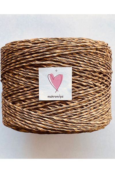 Makromİps 250 gr Premium Natural Kraft Knit - Φυσική τσάντα με νήματα Raffia Supla Basket Hat