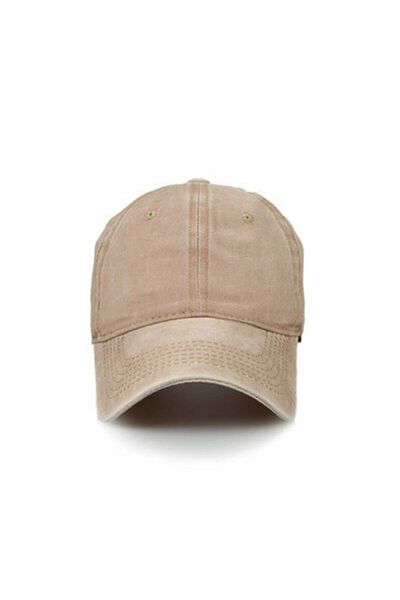 CosmoOutlet Unisex Beige Hat - Solid Color Washable, Adjustable Vintage Model on the Back