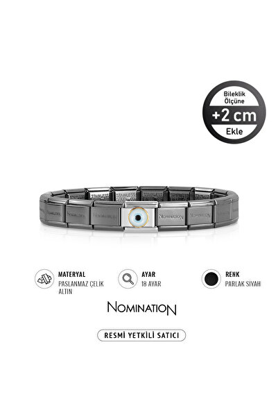 NOMİNATİON Italy Composable Klasik 18K Altın Nazar Boncuğu ve Çelik Bileklik ...