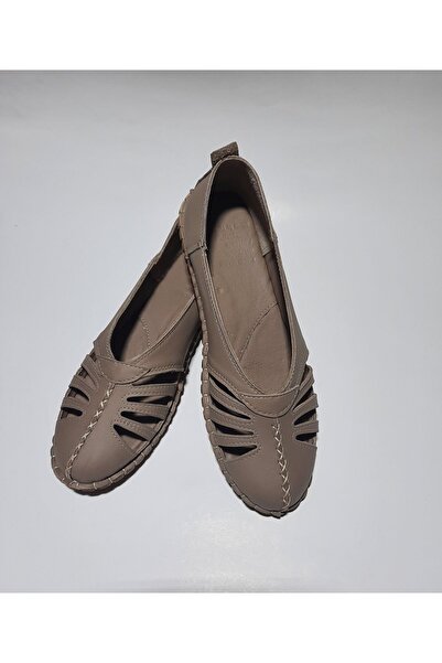 KAPAR Εσωτερικά και εξωτερικά Γνήσιο δέρμα Γκρι Χρώμα Ορθοπεδικές Σανδάλια Μπαλαρίνας