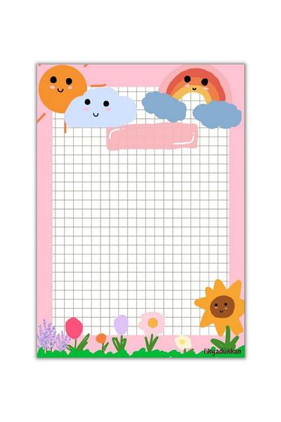 LikyaDükkan Bloc de note Memopad Pull Tear Dimensiune A5 50 de coli