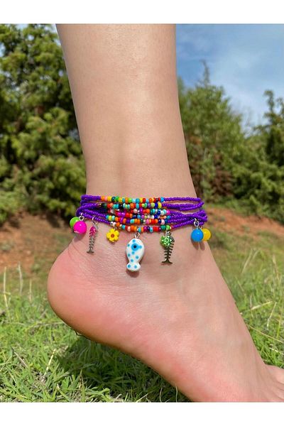 Beykan 8-Piece Spiral Lost Fish Nemo Anklet Set