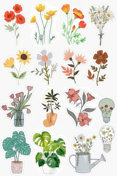 LikyaDükkan Autocolant autocolant cu design personalizat pentru grădină de flori