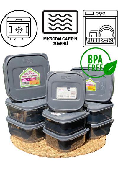 PERLAEVKAHVE 9 Pieces BPA Free Storage Container