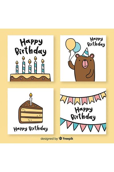 LikyaDükkan 4 Birthday Gift Cards - Happy Birthday Cards