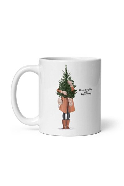 LikyaDükkan عيد الميلاد شجرة عيد الميلاد المرأة عيد ميلاد سعيد القدح كوب