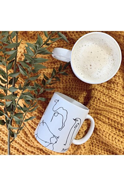 LikyaDükkan كوب حيوانات بيكاسو أبيض