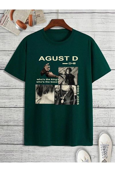 Evomind Unisex μπλουζάκι Oversize - Agust D Who's The King Boss Printed
