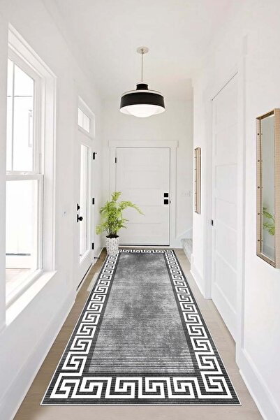 Lavita Home قاعدة قابلة للغسل في الغسالة وغير قابلة للانزلاق ومقاومة للبقع، قاعدة قطع بيضاوية رمادية لتزيين المنزل