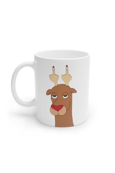 LikyaDükkan Noel Yılbaşı Geyik Dirty Deer Merry Christmas Kupa Bardak Mug