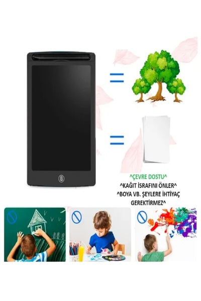 optana Tablet Yazı Çizim Tableti Resim Çizme Not Alma Tahtası Dijital LCD Ekranlı 8.5 Inç Tablet