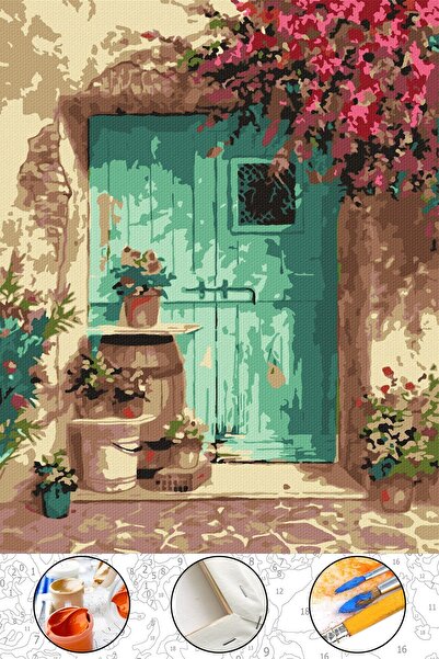 abbara Sayılarla Boyama Hobi Seti Çerçeveli Numaralı Tuval Fırça Boya Dahil Kasnaklı 40x50 Cm