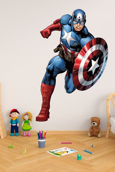 Sepet Yıldızı Autocolant de perete Avengers Captain America 45x70 cm