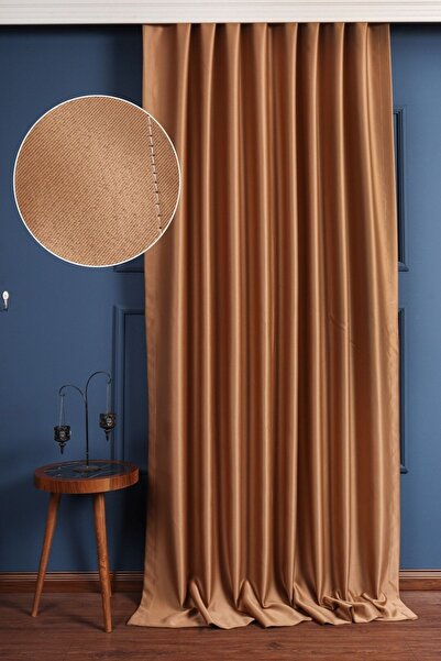 Perdelit Karamel Termal %100 Işık Geçirmez Blackout Karartma Güneşlik Perde