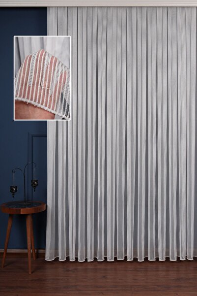 Perdelit Simli Zincir Ip Düz Tül Perde Ütü Istemez (1/2,5 Normal Pile)