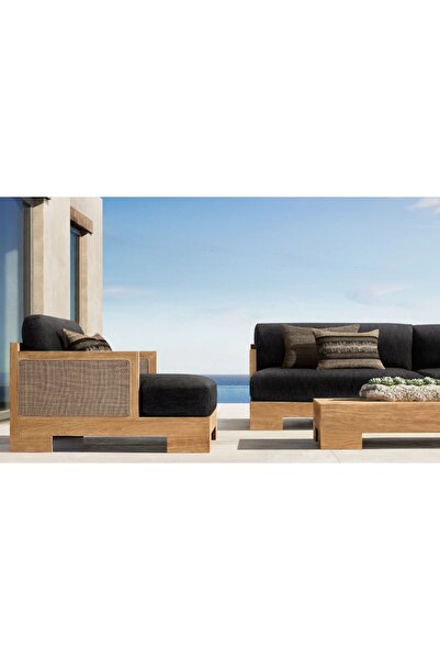 Latanwood Alfresco Hazeranlı Ahşap Bahçe Oturma Grubu