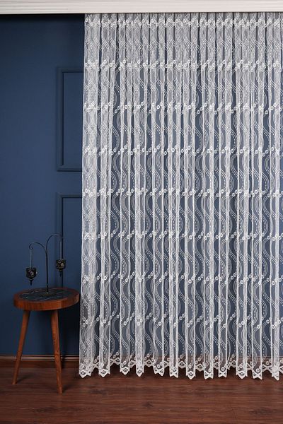 Perdelit Es Pattern Embroidery Embroidered Tulle Curtain (1/2.5 Normal Pleat)