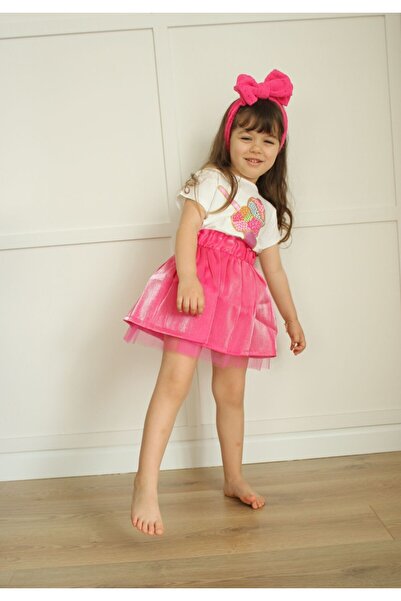 Elidabutik طقم تنورة بتفاصيل آيس كريم بيرليسسينت