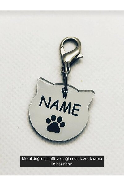 hebmeyy Kişiye Özel Kedi Isimlikli Künye,kedi Künyesi, Kedi Kafası Isimlik, T...