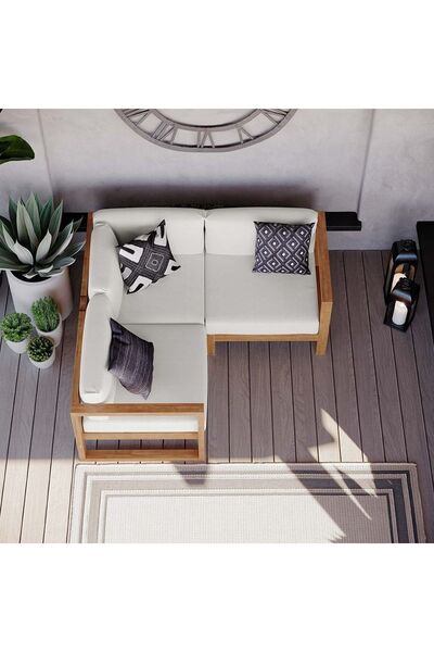 Genel Markalar Sofia Bahçe Balkon Teras Ahşap Köşe Koltuk Takımı