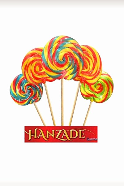 HANZADE GURME Çubuklu Şeker Sosyete Şekeri 5 Adet Lolipop