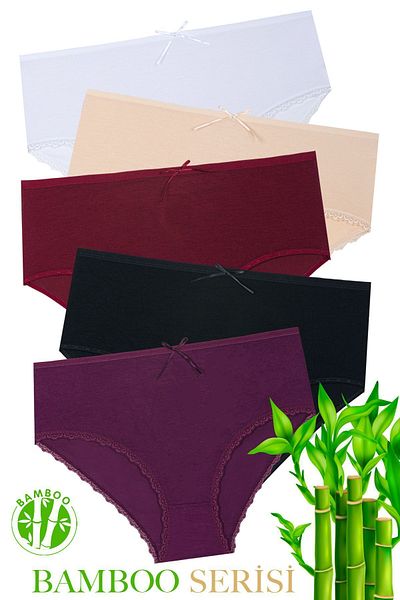 Miss Blue Moon Ψηλόμεσο Σετ εσώρουχα Bamboo Bato 5 τεμαχίων - 5860