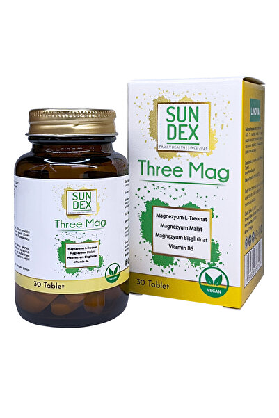 Sun Dex Family Health Since 2021 Three Mag - 30 قرص مغناطيسي L-Treonat + مالا...