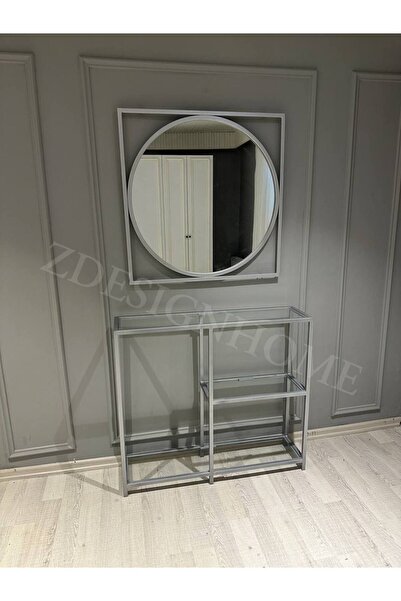 zdesignhome 85 Cm Ayna, 90x25x100 Cm Dresuar Gümüş