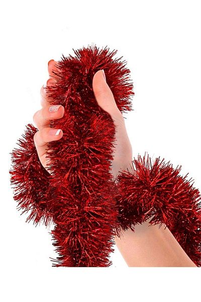 ALISVERİŞ ZAMANI New Year Birthday Party Celebration Ornament Neck Ornament Sim Red Color 2 Meters 1 Piece