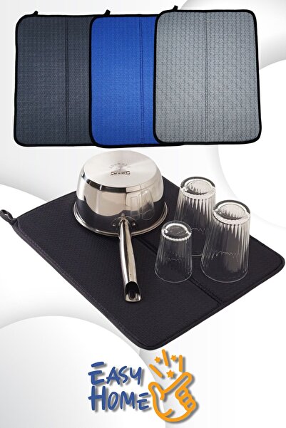 EasyHome Ithal Ikea Model Mikrofiber Emici Bulaşık Kurutma Matı / Altığı