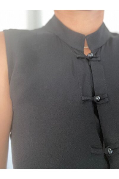 Bohemian Black Judge Collar Blouse