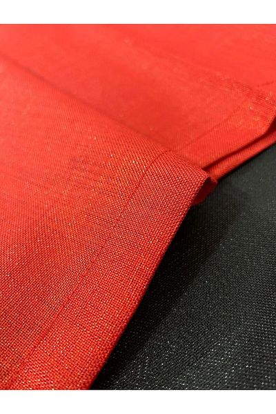 Zeren Home Red Glitter Polyester Rectangular Runner - Meral Lead Collection 40x160