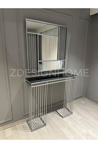 zdesignhome 90 CM AYNA, 90X30X100 CM DRESUAR GUMUS TAKIM (RAF FUME AYNA)