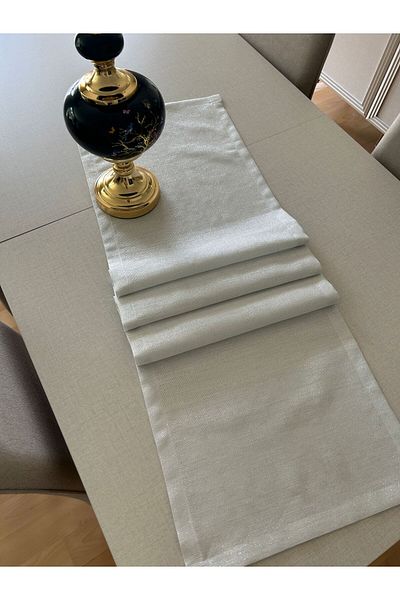Zeren Home أكمام رصاصة من Meral - بوليستر لامع فضي مستطيل 40x160