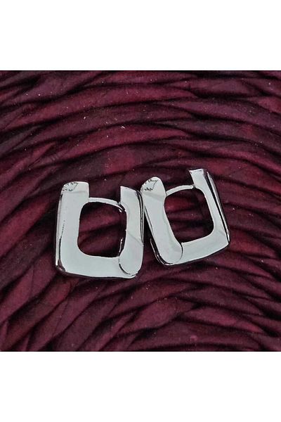 misstakıjewerly STEEL SILVER COLOR SQUARE EARRING