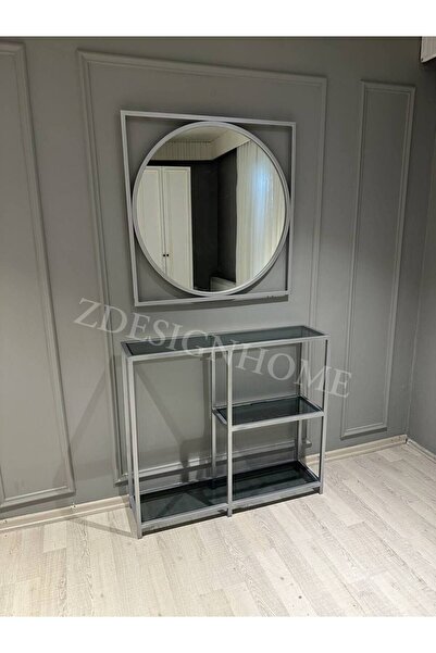 zdesignhome 85 Cm Ayna, 90x25x100 Cm Dresuar Gümüş