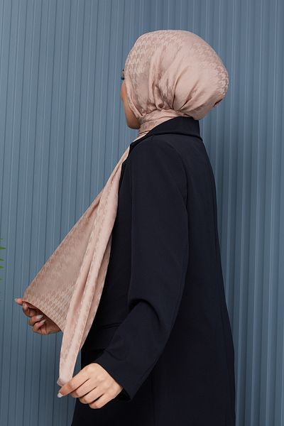 Golden Rose Jacquard Houndstooth Shawl