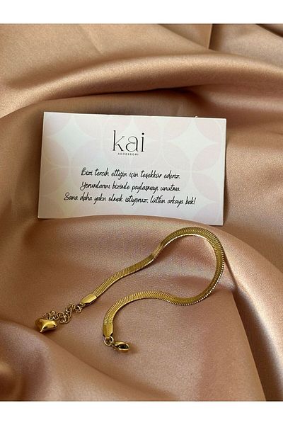 kai collection Gold Color Italian Chain Steel Bracelet
