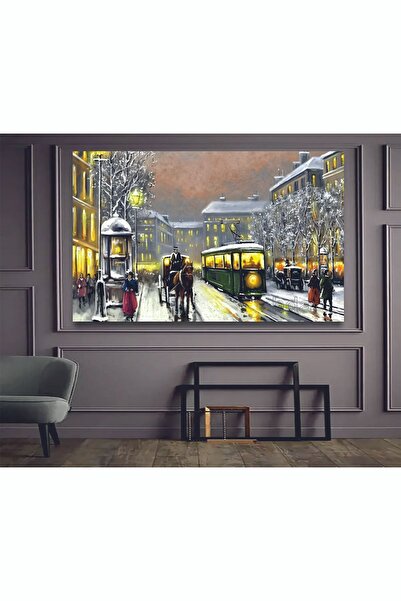 EMİLART ÖZEL TASARIM LONDRA SOKAKLARINDA MUHTEŞEM KAR KIŞ MANZARASI HD KALİTE...