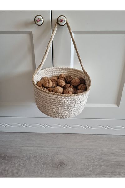ÖRGÜM 20x10 Cm Decorative Wall Basket - Multi-Purpose Hanging Basket
