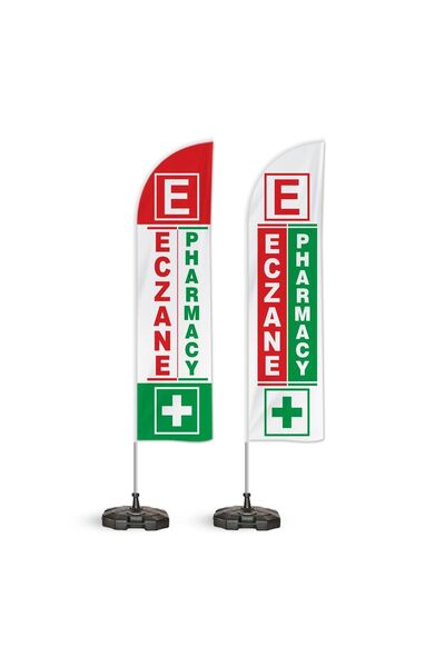 Reklamediyoruz Eczane Pharmacy Yelken Bayrak 2'li Paket V2