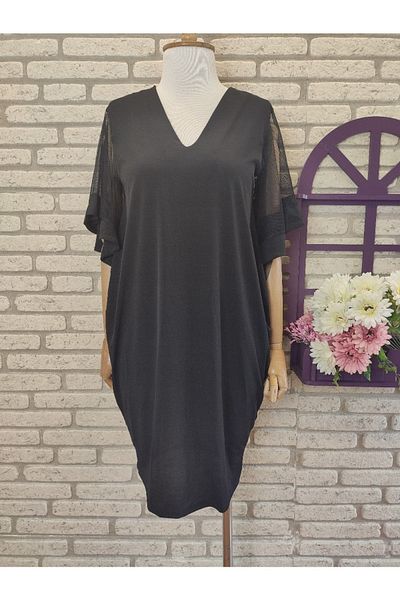 Trendusfashion Rochie cu mânecă scurtă din tul Sandy Fabric