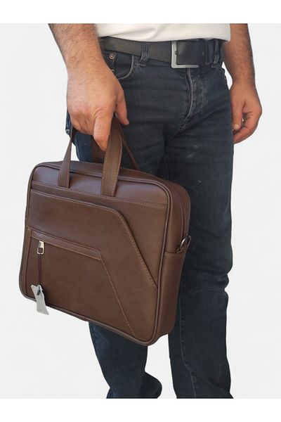 Lederax Servietă pentru laptop Macbook Air Pro de 13,3 inchi din piele naturală LD470