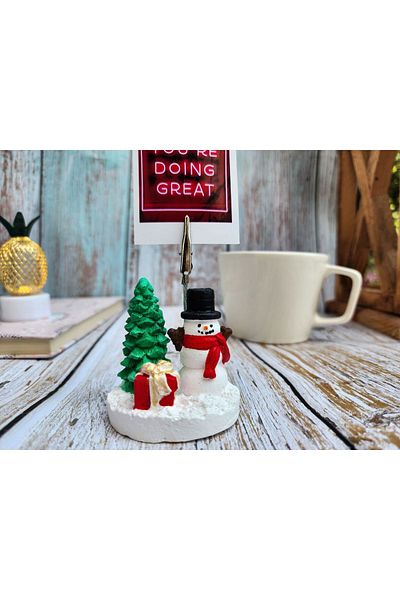 Rota Hediyelik Snowman Note Holder, Christmas Photo Holder, Pine Tree Note Holder, Christmas Gift